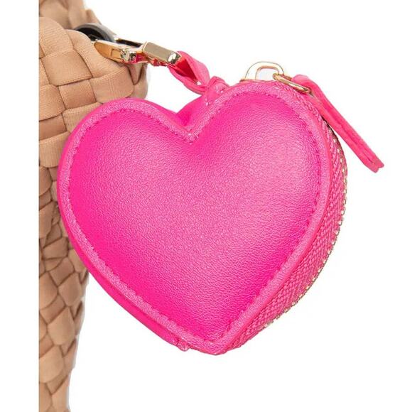 Katydid Accessories - Hot Pink Heart Coin Purse & Bag Charm Keychain